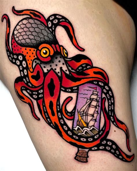 traditional.octopus tattoo